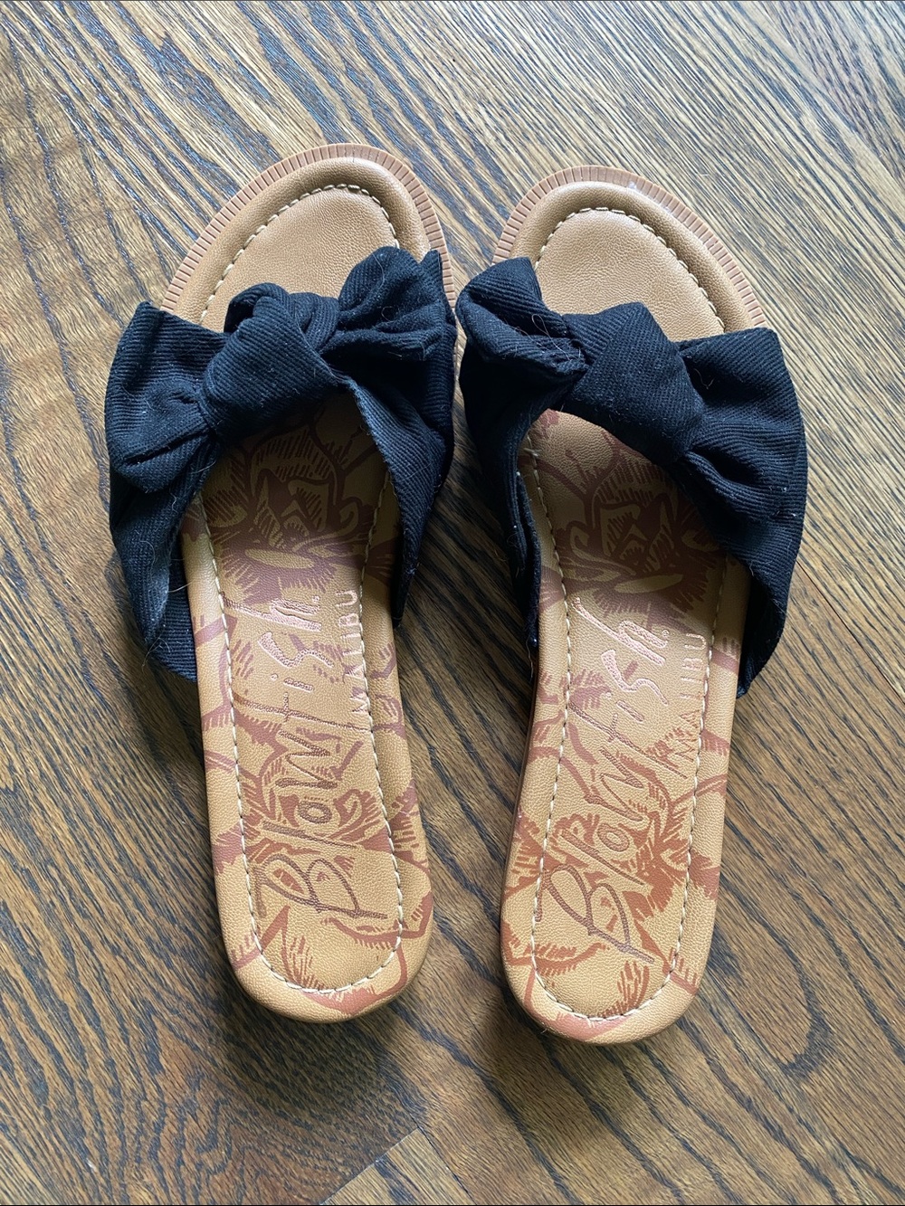 Blowfish Black Knotted Slide Sandals